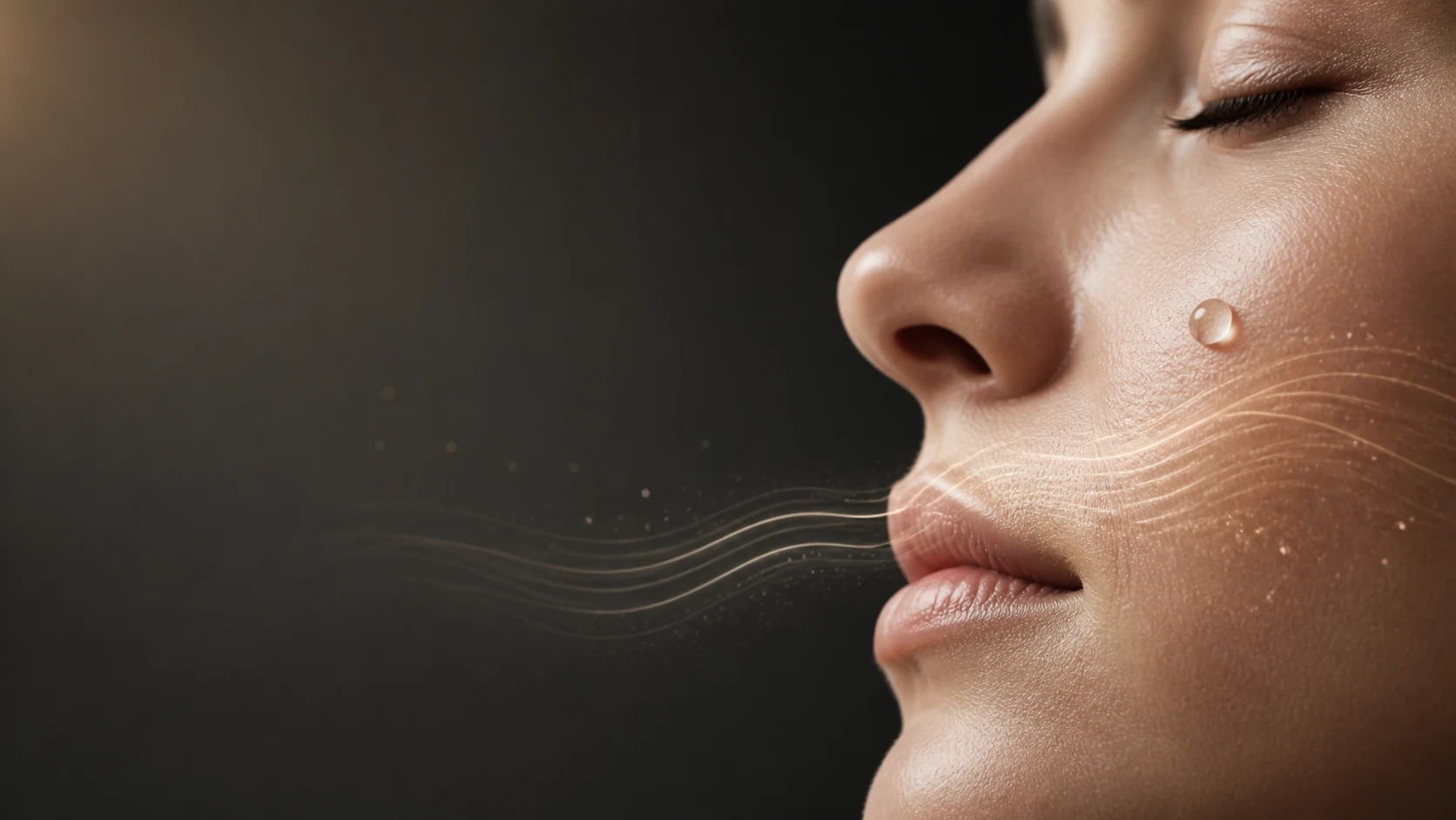 Conceptual editorial illustration of needle-free transdermal skin infusion